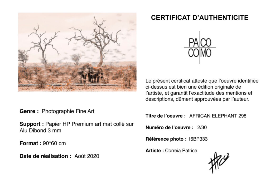 Certificat d'authenticité